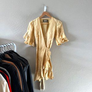 Reformation Kelsey Dress in Yellow, Size Small